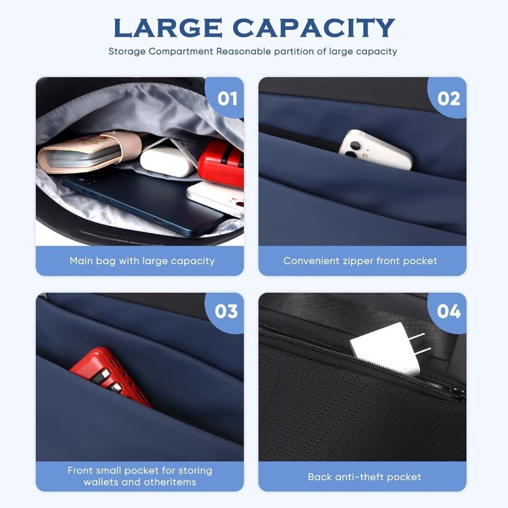 Water-Resistant Sling Backpack With Magnetic Buck… - image 4